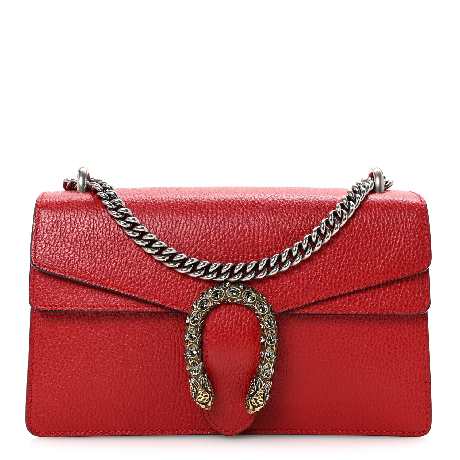 Gucci Dollar Calfskin Swarovski Crystal Small Dionysus Shoulder Bag Hibiscus Red 1 of 10