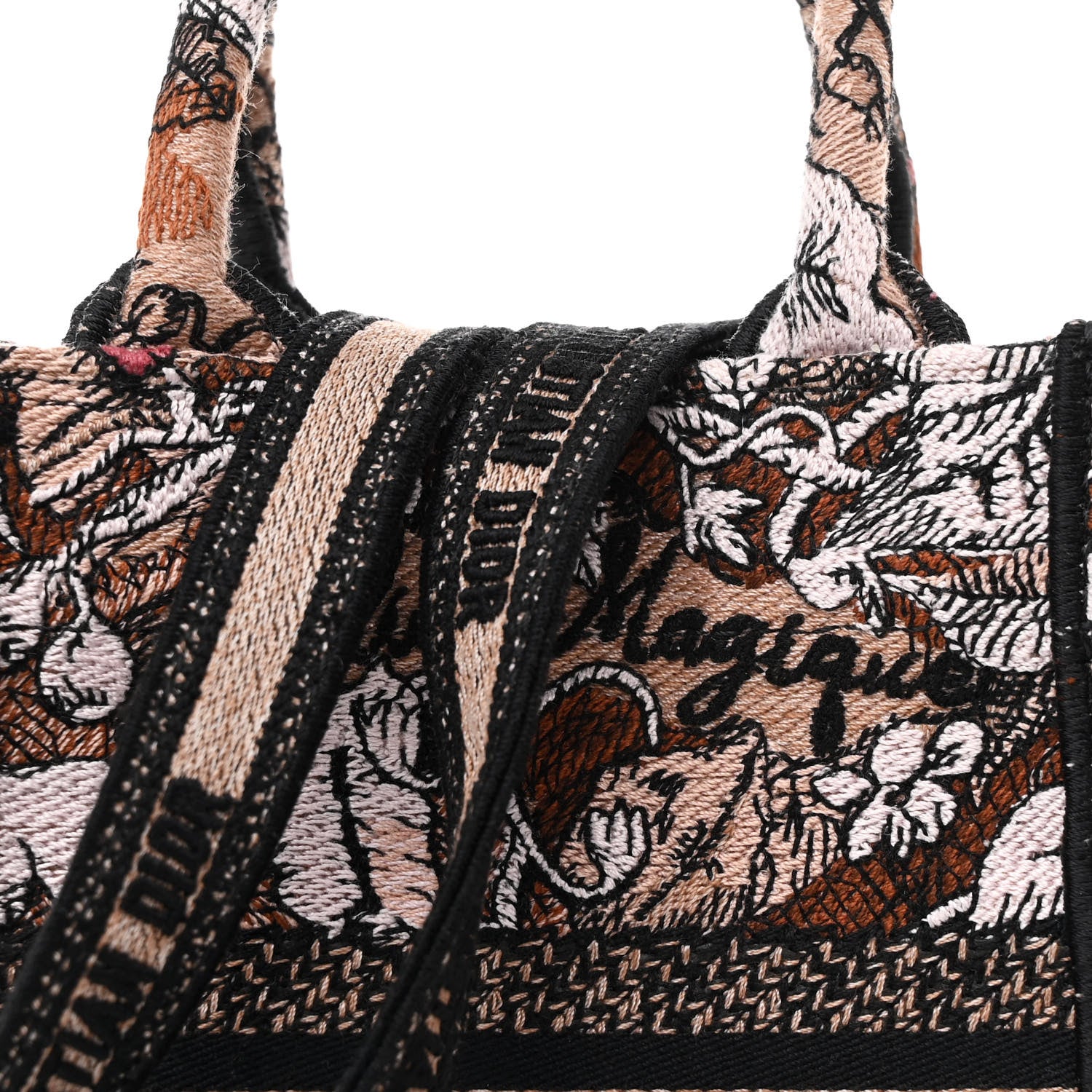 Christian Dior Canvas Jardin Magique Embroidered Mini Book Tote Phone Bag Powder Pink 8 of 12