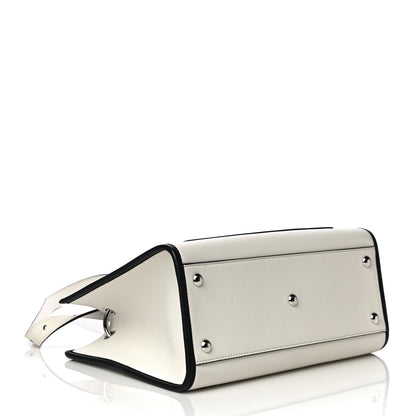 Fendi Vitello Century Opaco F is Fendi Bi-Color Small Runaway Satchel White Ice Black 4 of 13