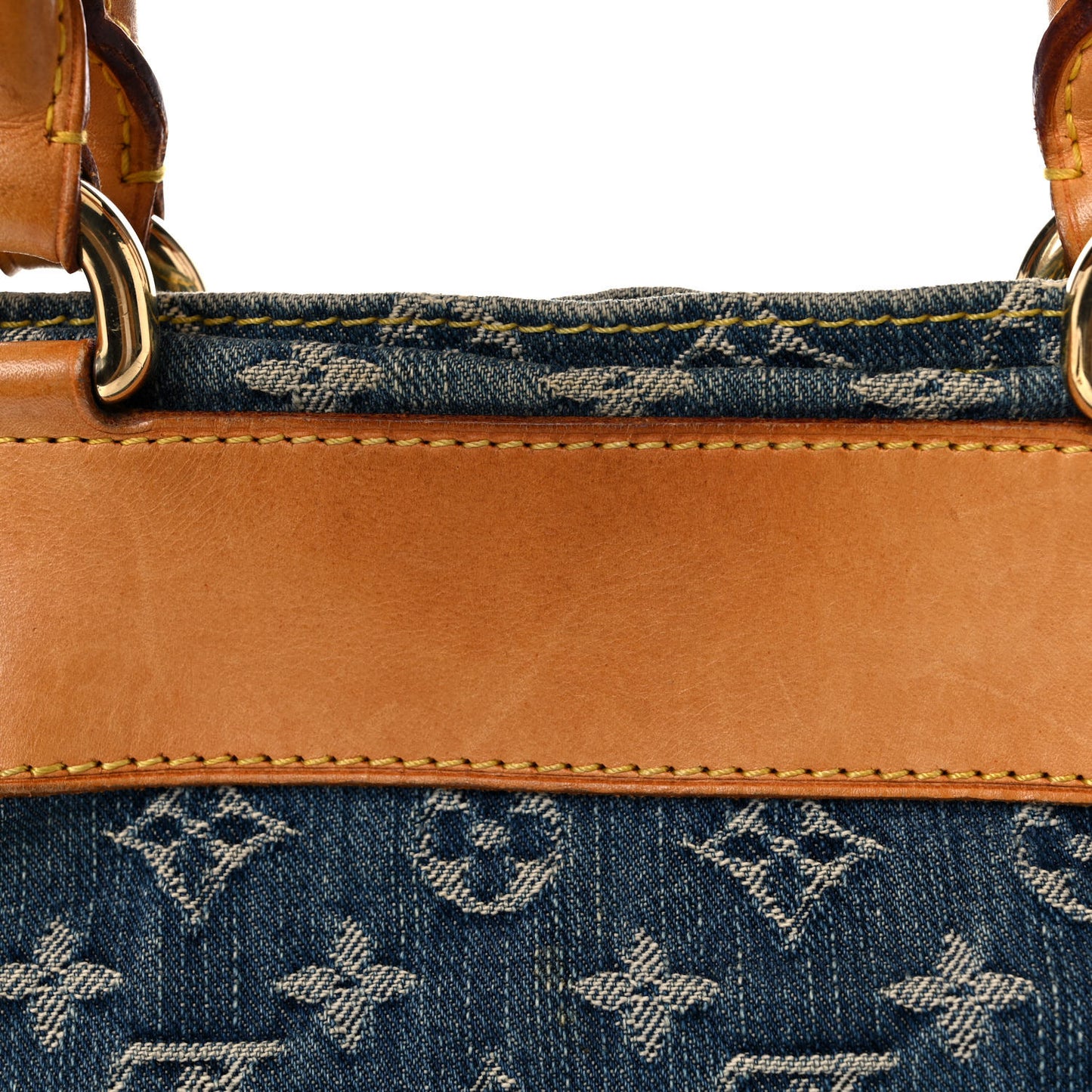 Monogram Denim Sac Plat Blue
