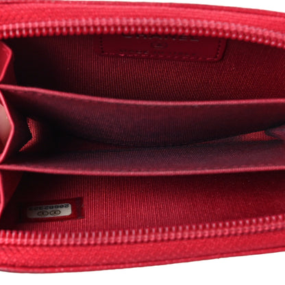 Chanel Caviar Timeless CC Zip Around Coin Purse Red 5 of 10