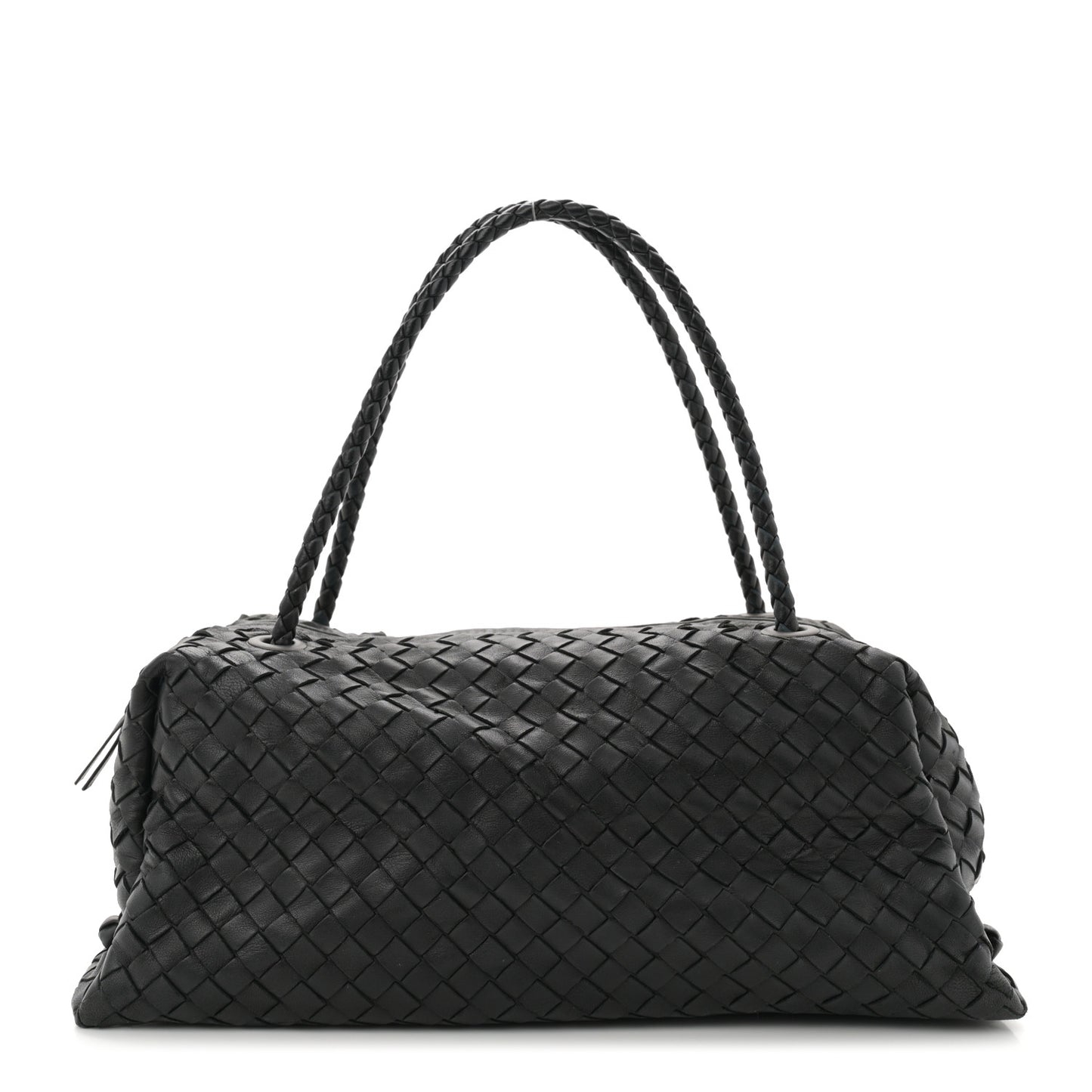 Nappa Intrecciato Satchel  Black