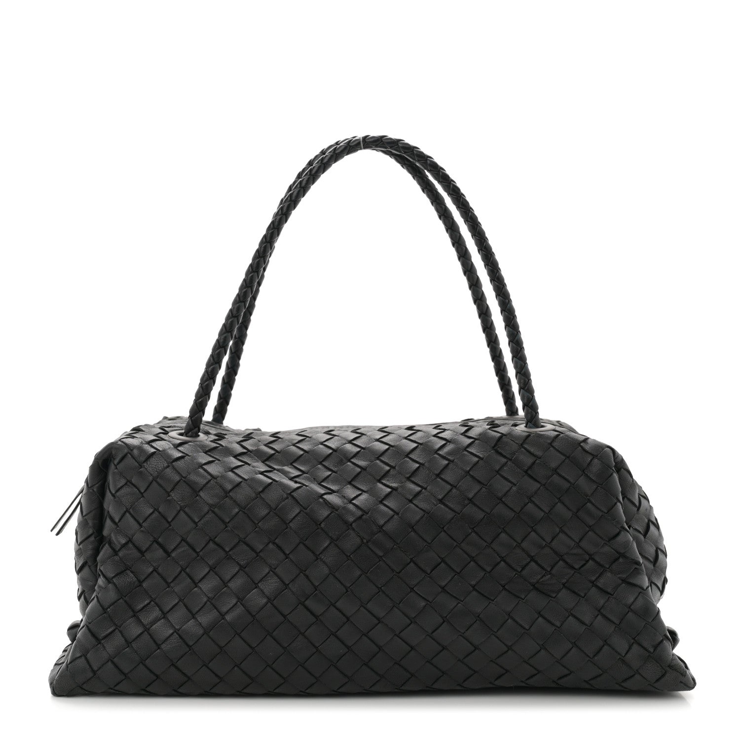 Bottega Veneta Nappa Intrecciato Satchel  Black 1 of 10
