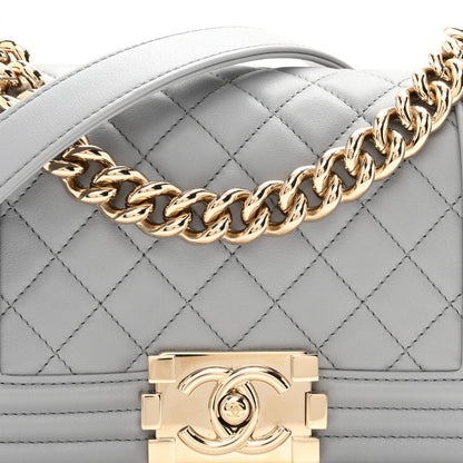 Chanel Calfskin Quilted Small Boy Flap Grey 8 of 11