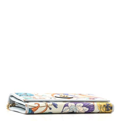 Gucci Canvas Flora Wallet On Chain Light Blue 4 of 13