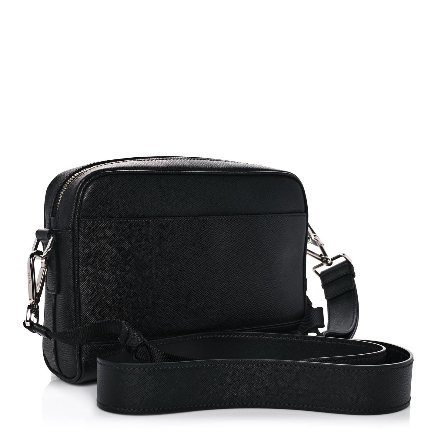 Saffiano Zip Crossbody Bag Black