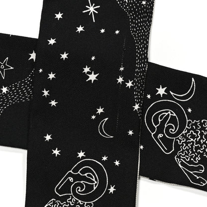 Christian Dior Silk Zodiac Aries Mitzah Scarf Black 3 of 4