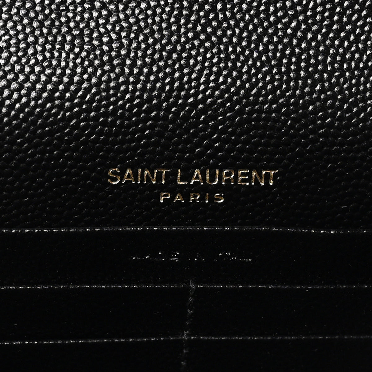 Saint Laurent Grain De Poudre Matelasse Chevron Monogram Envelope Chain Wallet Black 6 of 10