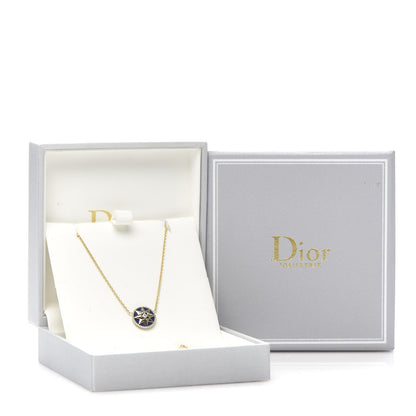 Christian Dior 18K Yellow Gold Diamond Lapis Lazuli Rose Des Vents Necklace 7 of 7