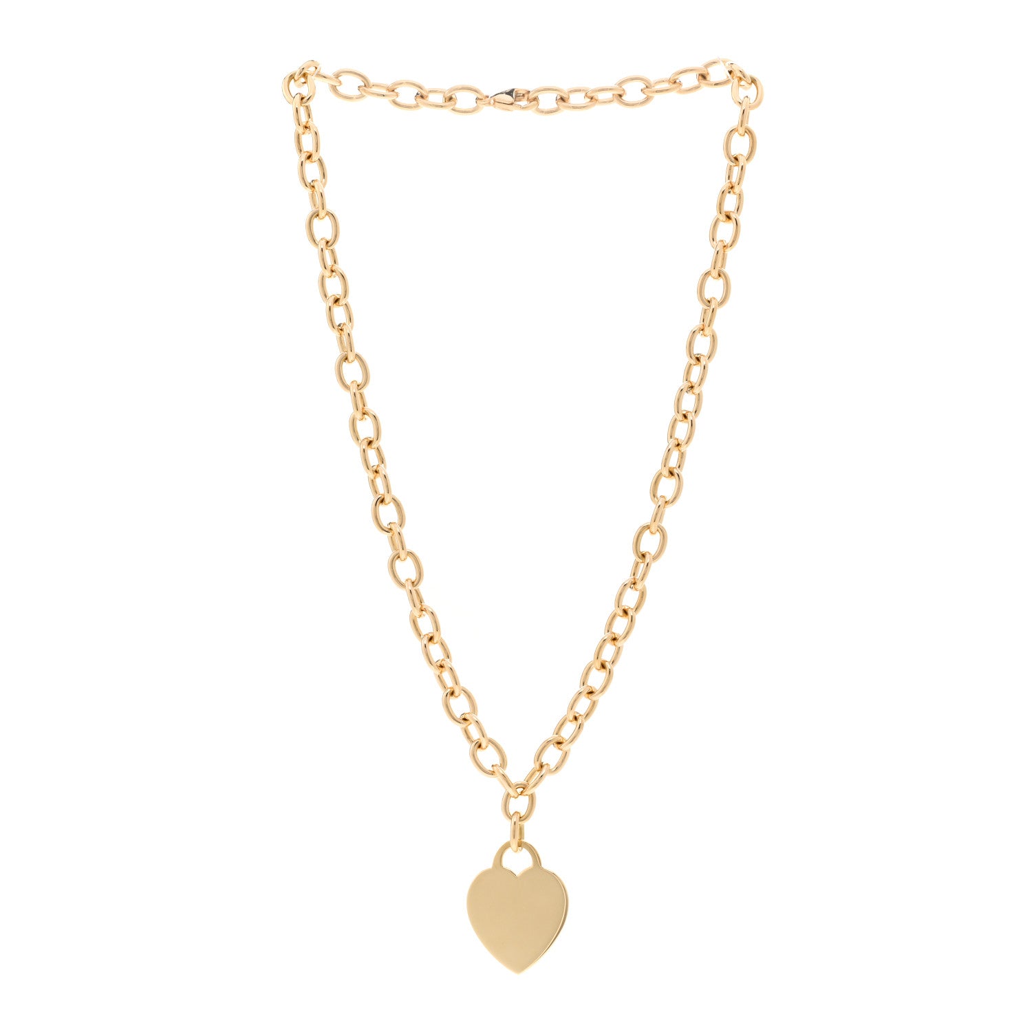 Tiffany 18K Yellow Gold Heart Tag Necklace 3 of 4