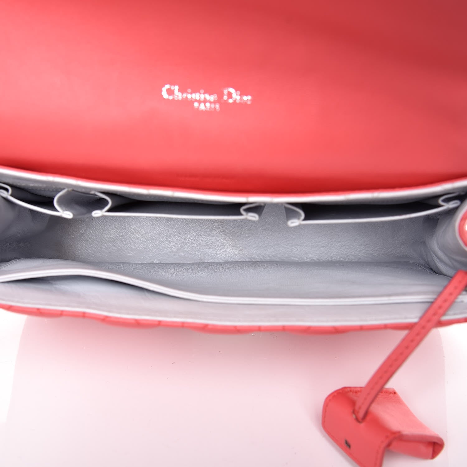 Christian Dior Lambskin Cannage Medium Miss Dior Flap Coral 5 of 13