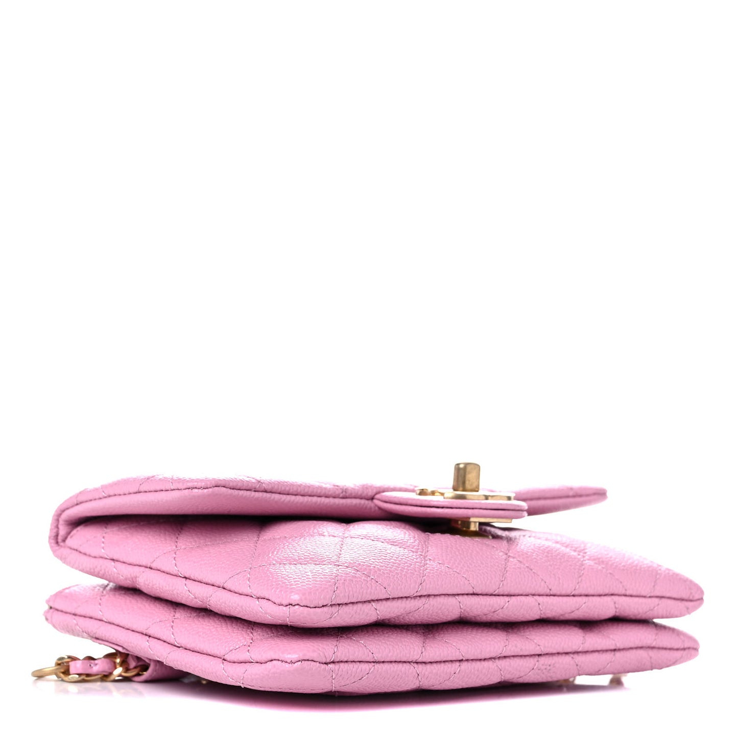 Shiny Caviar Pick Me Up Flap Belt Bag Pink