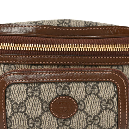 Gucci GG Supreme Monogram Textured Calfskin Retro Interlocking G Belt Bag Beige Ebony Brown Sugar 8 of 10