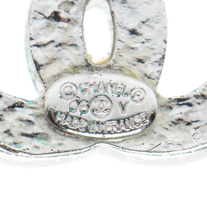 Chanel Crystal Timeless CC Earrings Silver 4 of 4