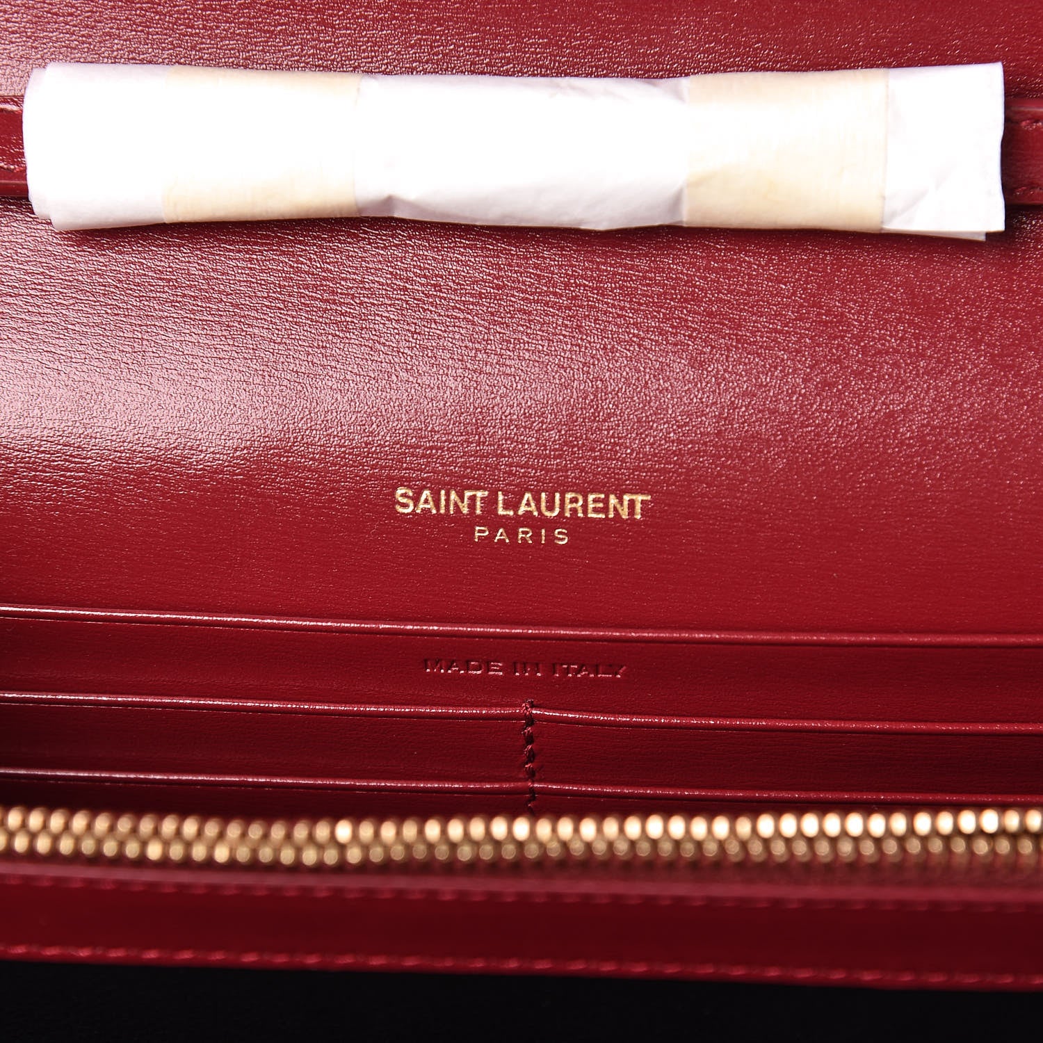 Saint Laurent Smooth Calfskin Monogram Sulpice Chain Wallet Amaretto 7 of 11