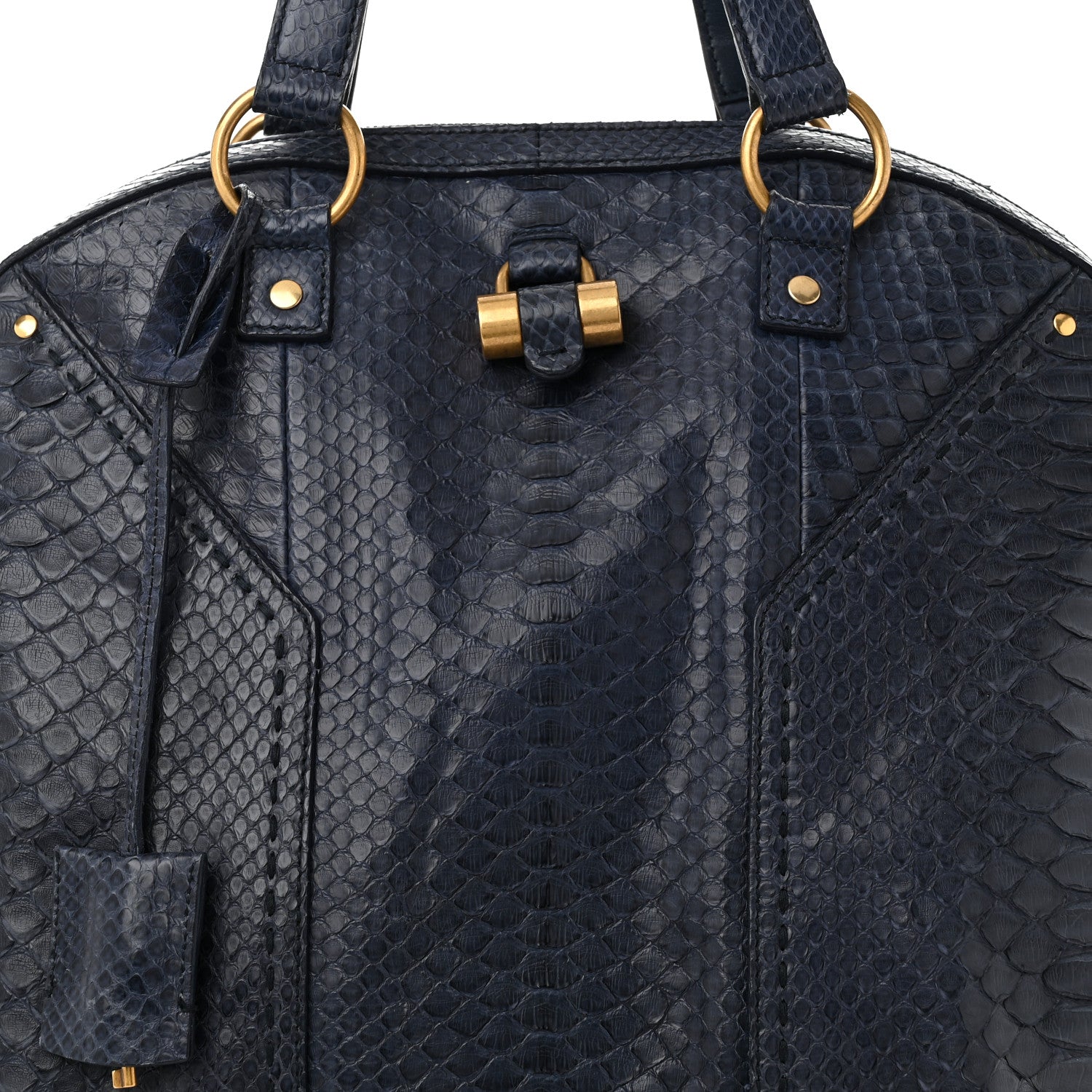 Saint Laurent Snakeskin Oversized Muse Blue 8 of 10