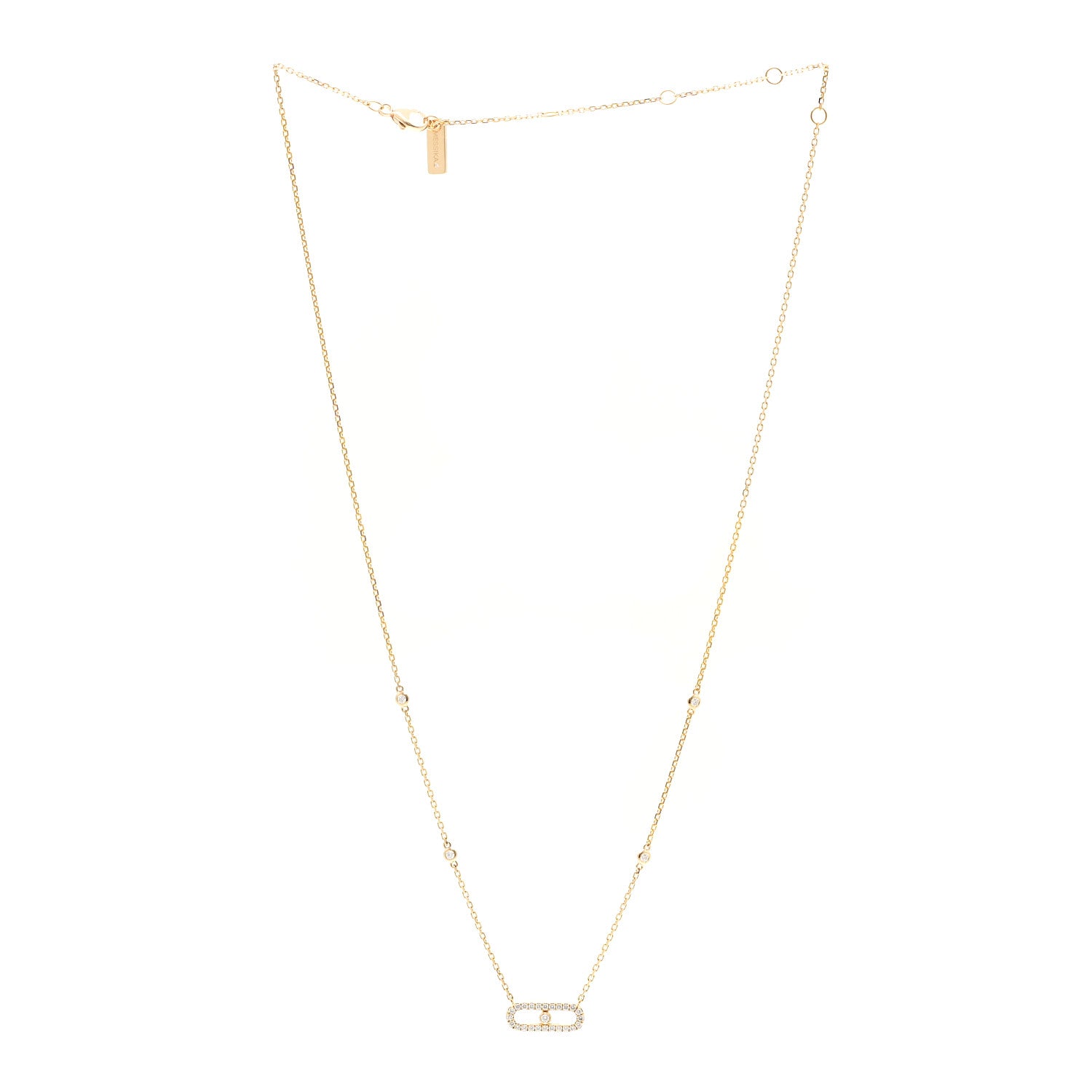 Messika 18K Yellow Gold Diamond Move Uno Pave Necklace 3 of 5