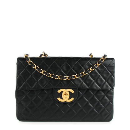 Chanel Lambskin Quilted XL Jumbo Single Flap Black 1 of 8