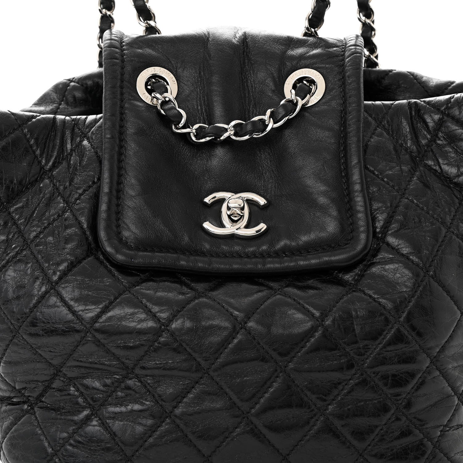 Chanel Glazed Calfskin Quilted Beijing Backpack Black 8 of 10