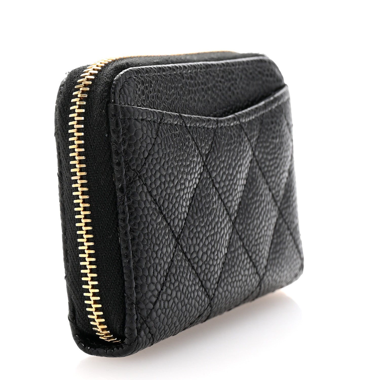 Chanel Caviar Quilted Zip Coin Purse Black 3 of 7