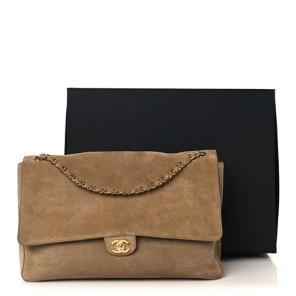 Chanel Suede Calfskin Souplissimo Maxi Flap Dark Beige 13 of 13