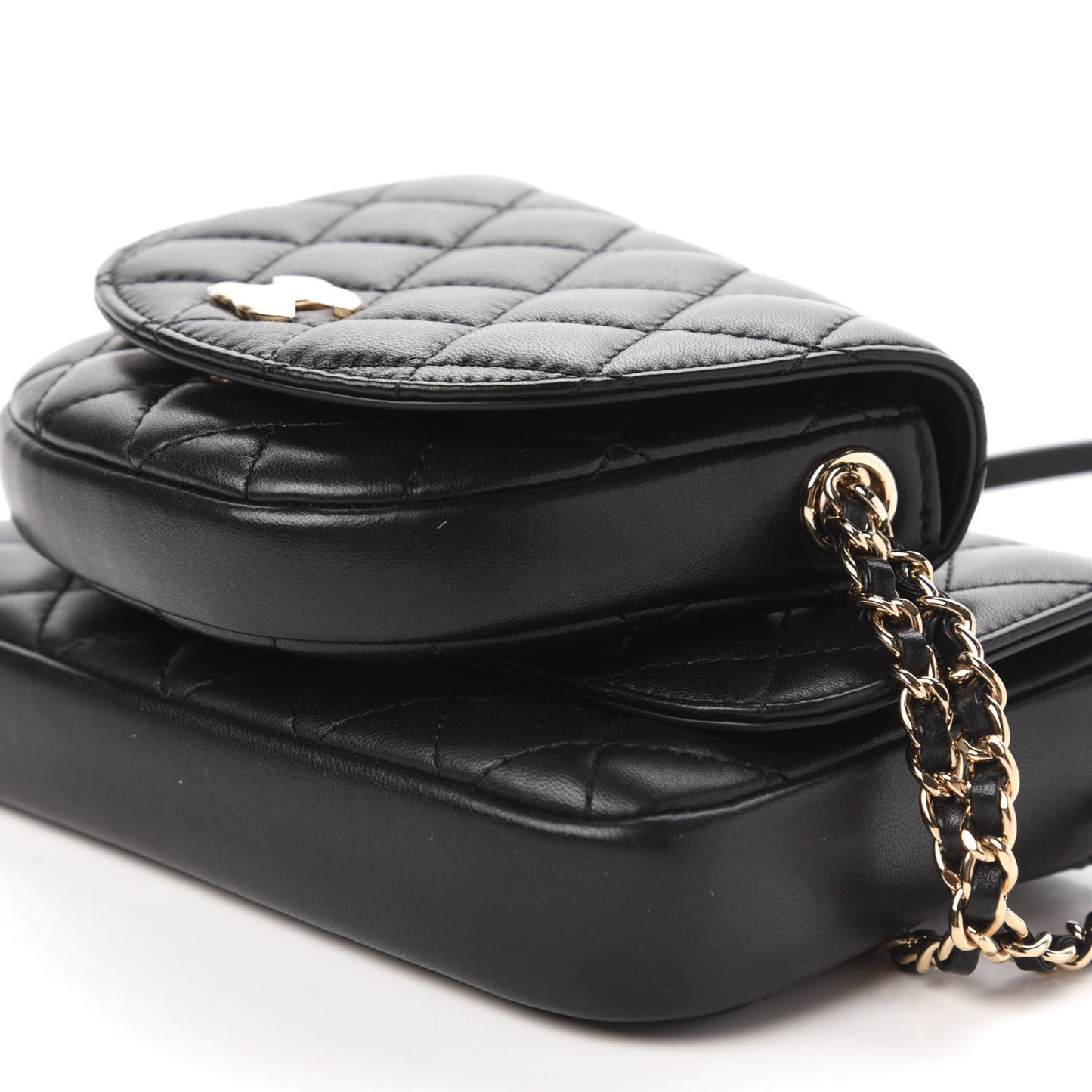 Lambskin Quilted Side Packs Black