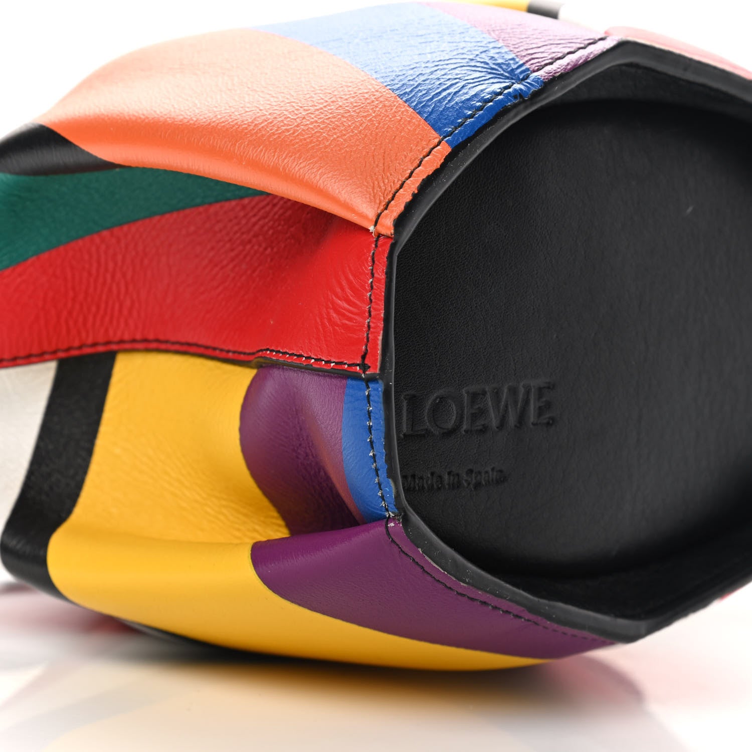 Loewe Calfskin Mini Striped Elephant Crossbody Bag Multicolor 7 of 11