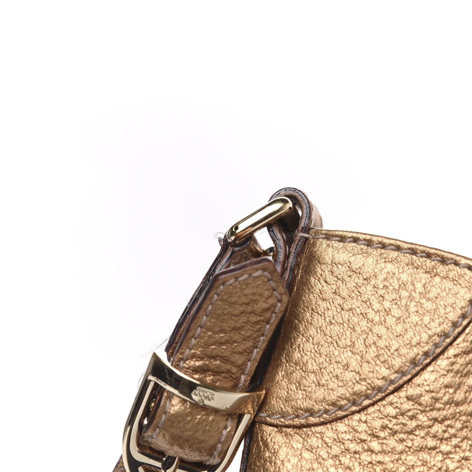Gucci Metallic Pebbled Calfskin Hasler Hobo Gold 11 of 15