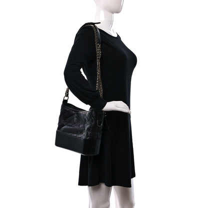 Chanel Aged Calfskin Quilted Medium Gabrielle Hobo Black 2 of 12