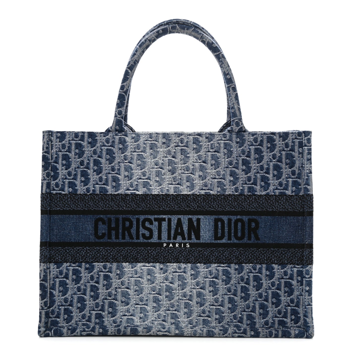 Oblique Denim Medium Book Tote Blue