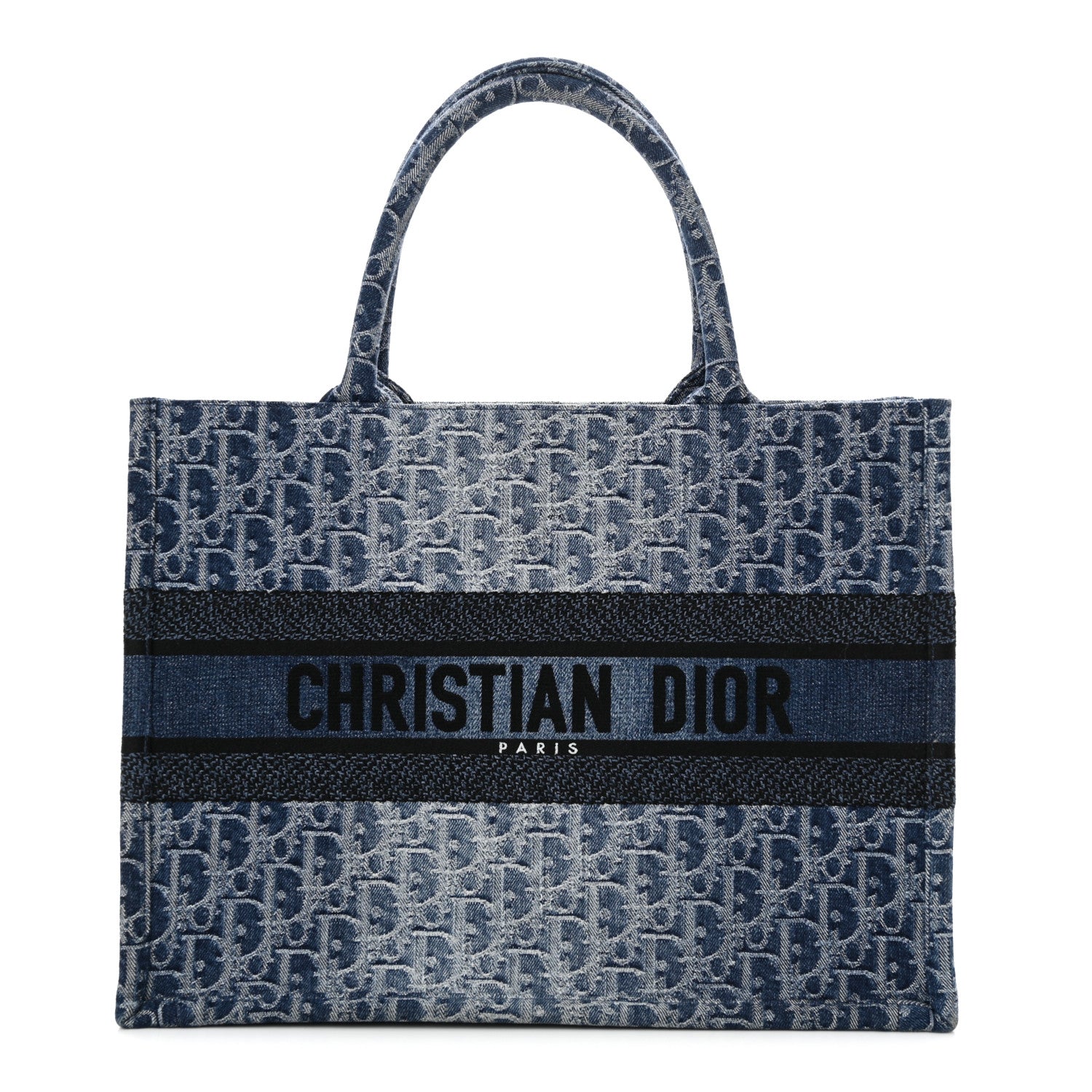 Christian Dior Oblique Denim Medium Book Tote Blue 1 of 12
