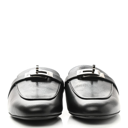 Hermes Goatskin Oz Mules 35 Black 2 of 9