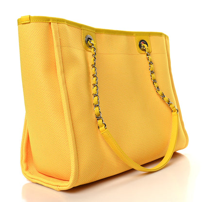 Chanel Mixed Fibers Small Deauville Tote Yellow Orange 3 of 10