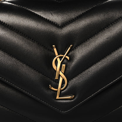 Saint Laurent Lambskin Chevron Quilted Medium Loulou Black 9 of 11