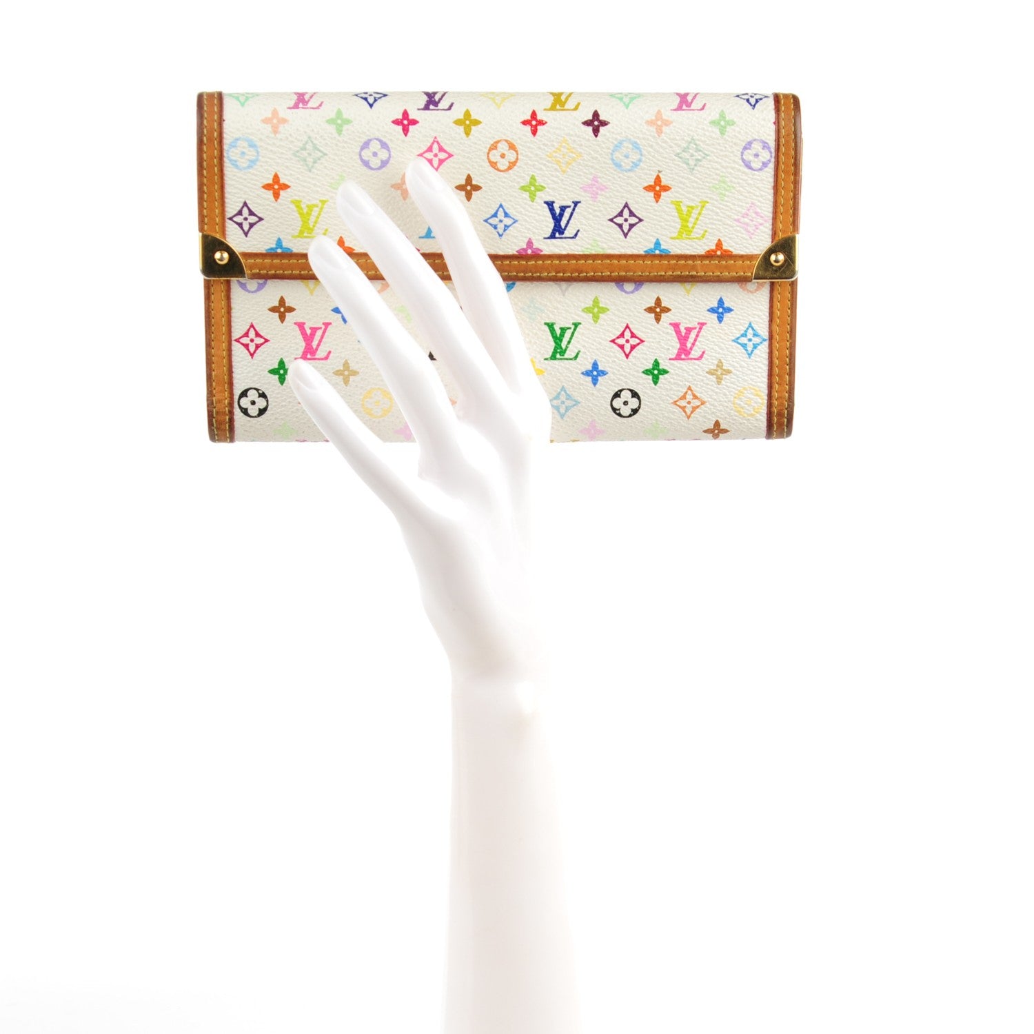 Louis Vuitton Monogram Multicolor Porte Tresor International Wallet White 2 of 14