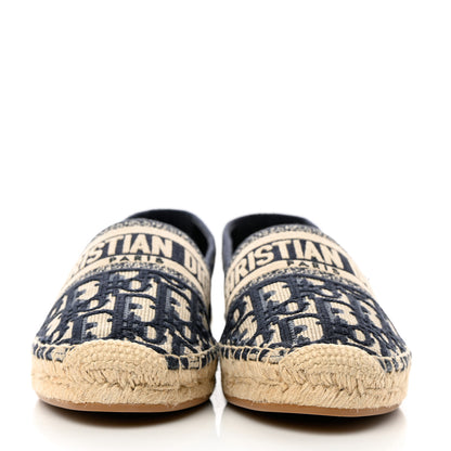 Christian Dior Oblique Embroidered Granville 15mm Espadrilles 39.5 Deep Blue 2 of 8