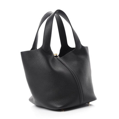 Hermes Taurillon Clemence Picotin Lock 22 MM Black 3 of 11
