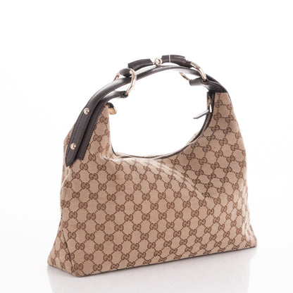 Gucci Monogram Medium Horsebit Chain Hobo Dark Brown 3 of 7