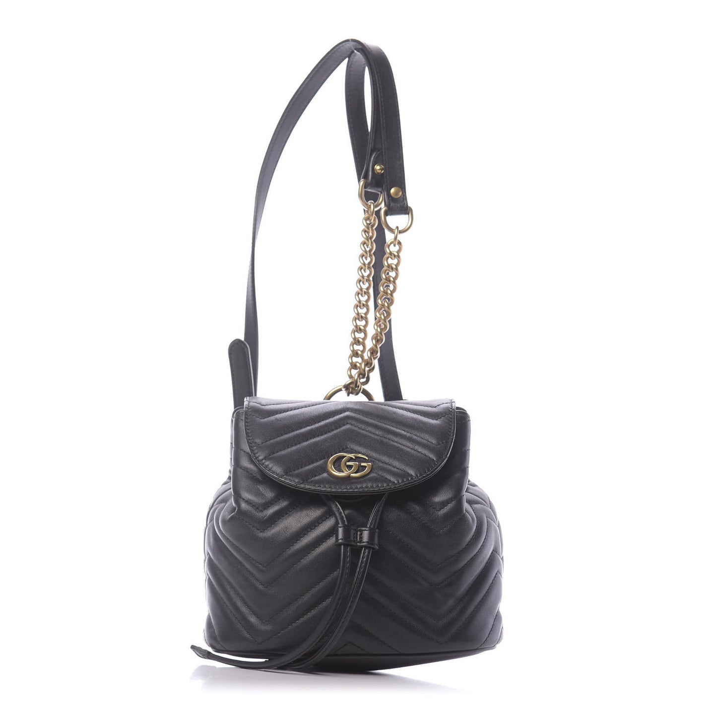 Calfskin Matelasse GG Marmont Flap Backpack Black