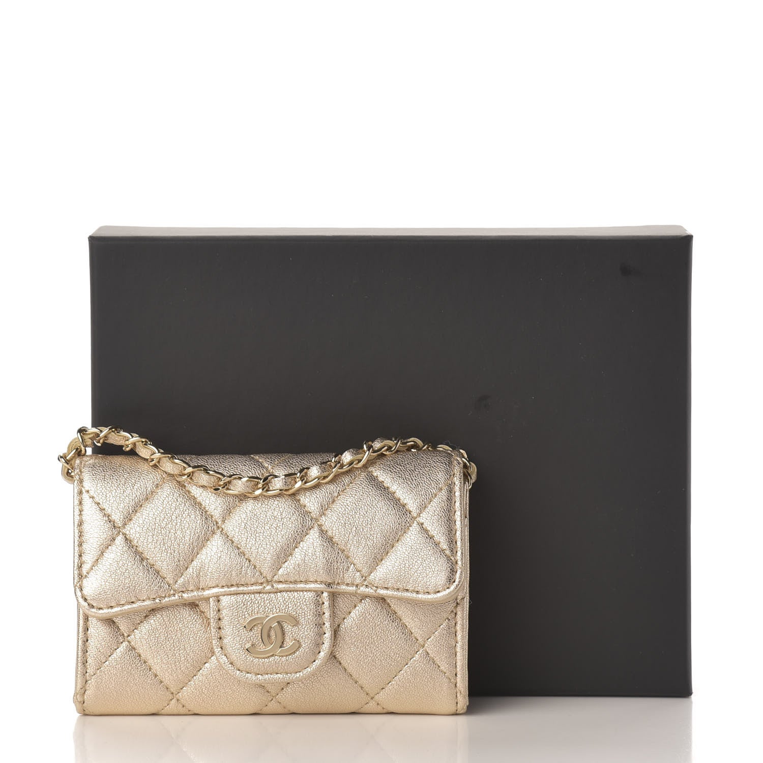 Chanel Metallic Lambskin Quilted Flap Chain Waist Bag Gold 12 of 12