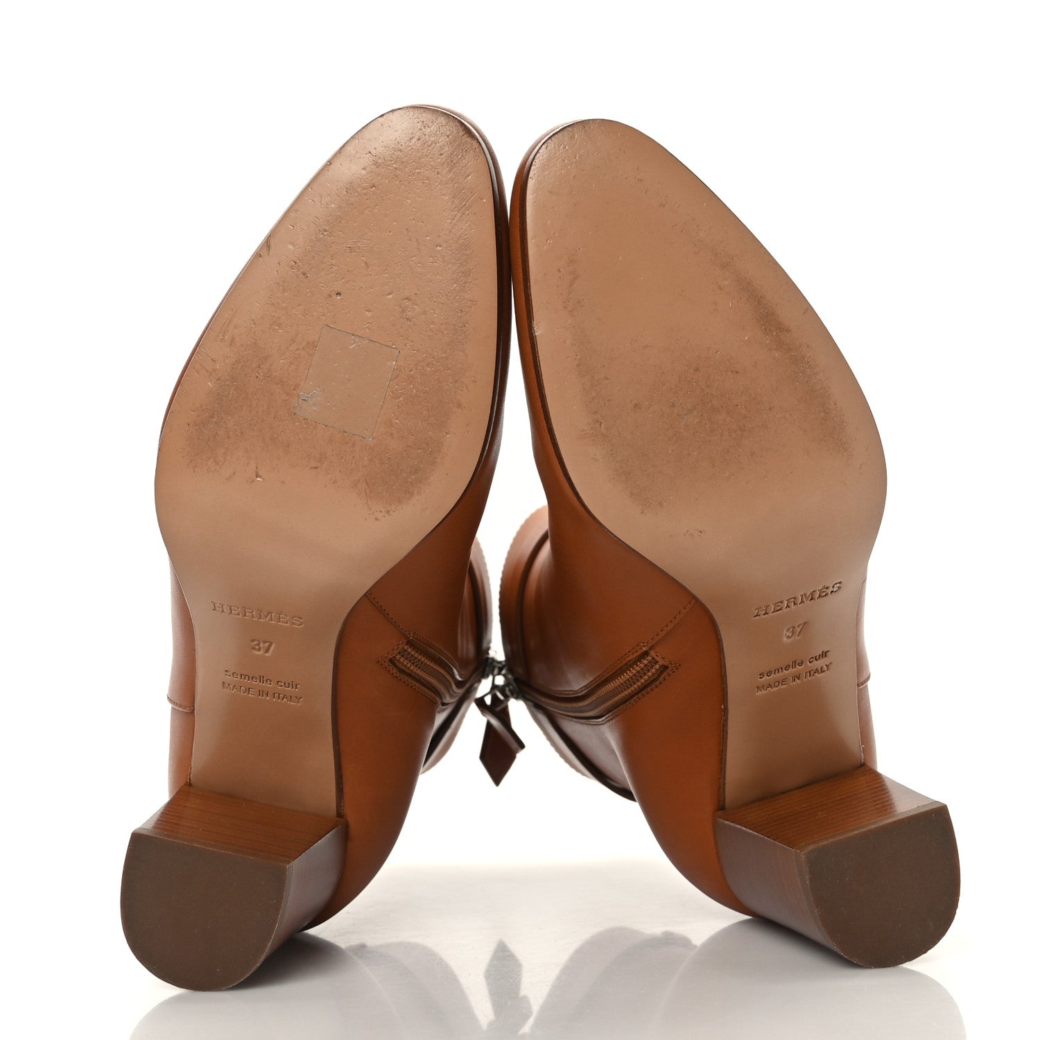 Hermes Calfskin Saint Germain Ankle Boots 37 Gold 5 of 10