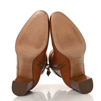 Hermes Calfskin Saint Germain Ankle Boots 37 Gold 5 of 10