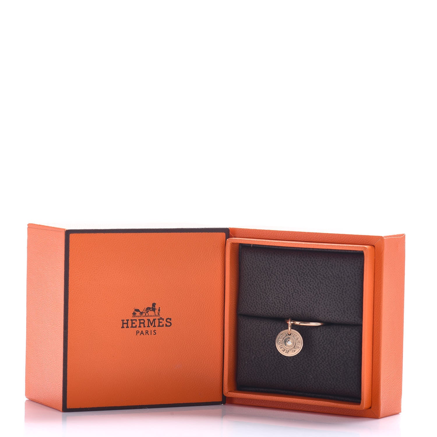 Hermes 18K Rose Gold Diamond Gambade Ring 49 4.75 6 of 6