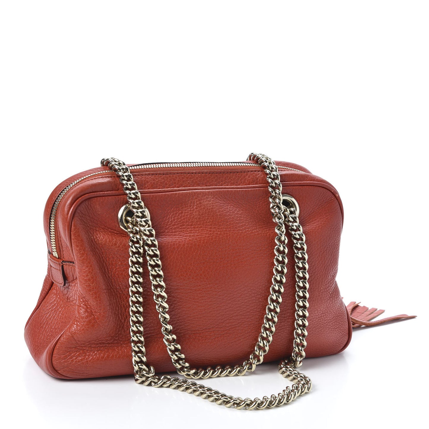 Pebbled Calfskin Small Soho Bowler Tabasco Red