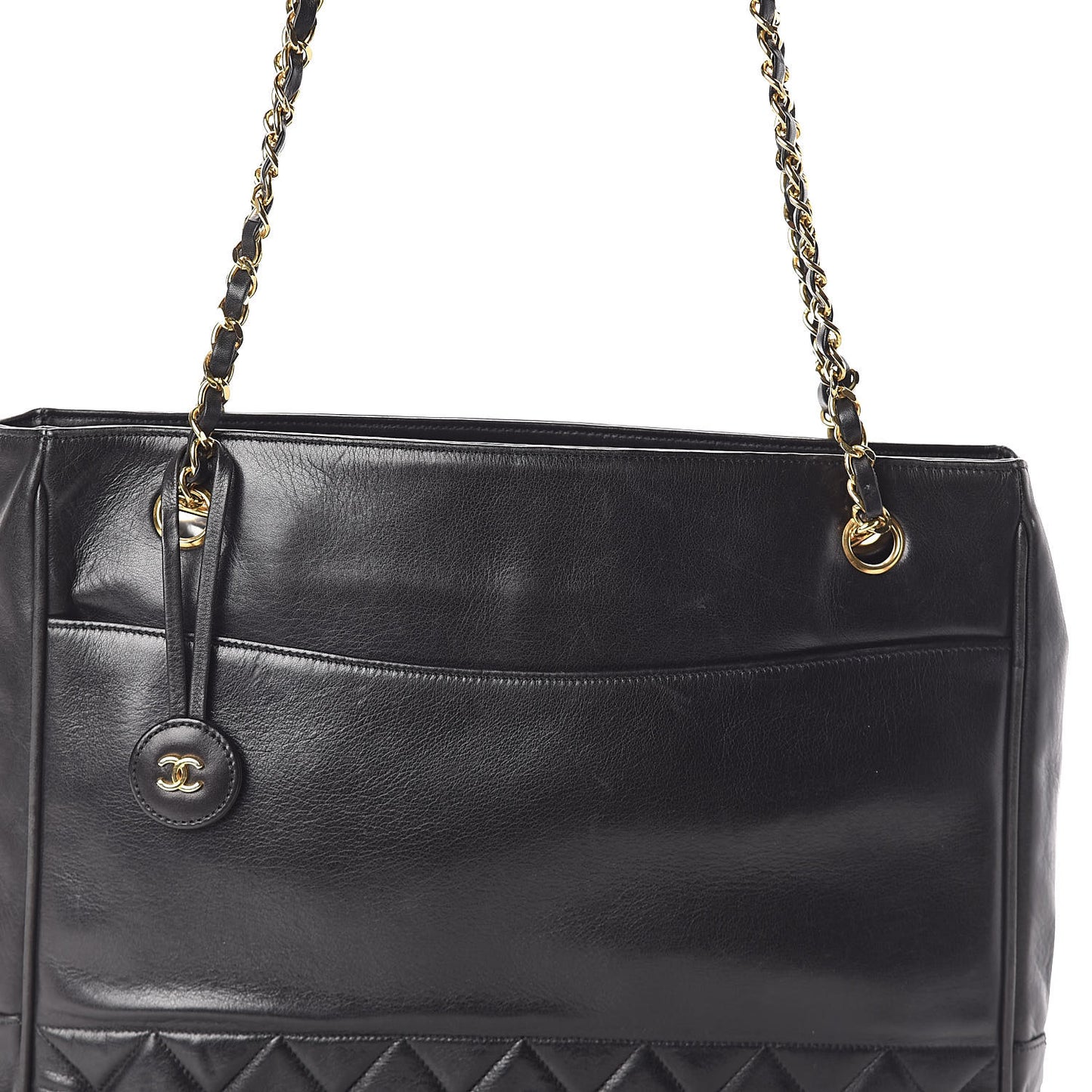 Lambskin Quilted Shoulder Bag Black