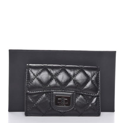 Chanel Aged Calfskin Quilted Reissue Flap Card Holder So Black 9 of 9