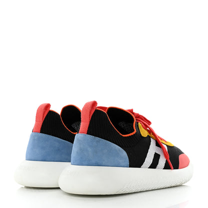 Hermes Knit Suede Goatskin Womens Crew Sneakers 38 Multicolor 4 of 8