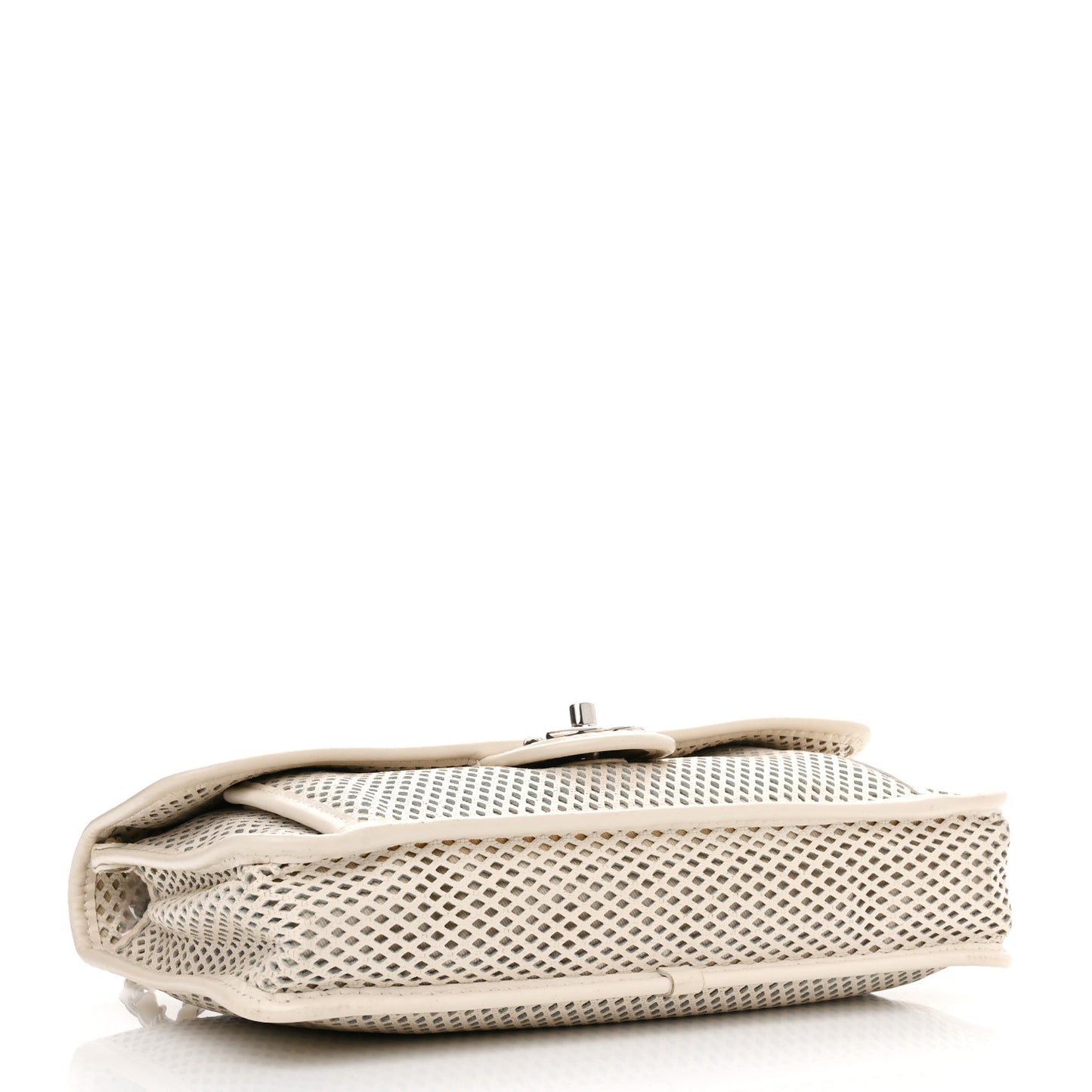 Perforated Calfskin Up In The Air Flap White