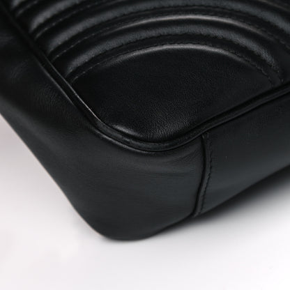 Gucci Calfskin Matelasse Medium GG Marmont Shoulder Bag Black 10 of 19