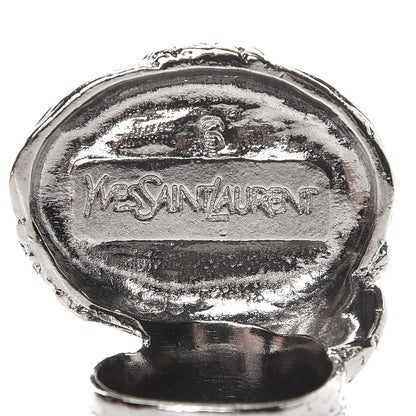 Saint Laurent Glass Cabochon Arty Ovale Ring 6 Silver Yellow 4 of 4